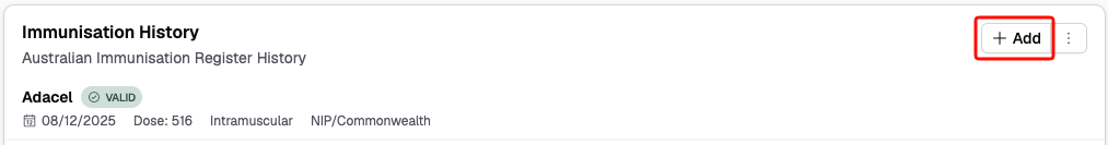 Add vaccination button