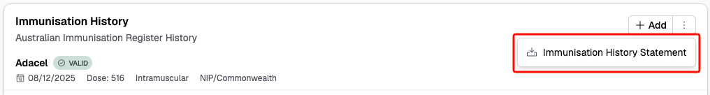 Download statement dropdown option